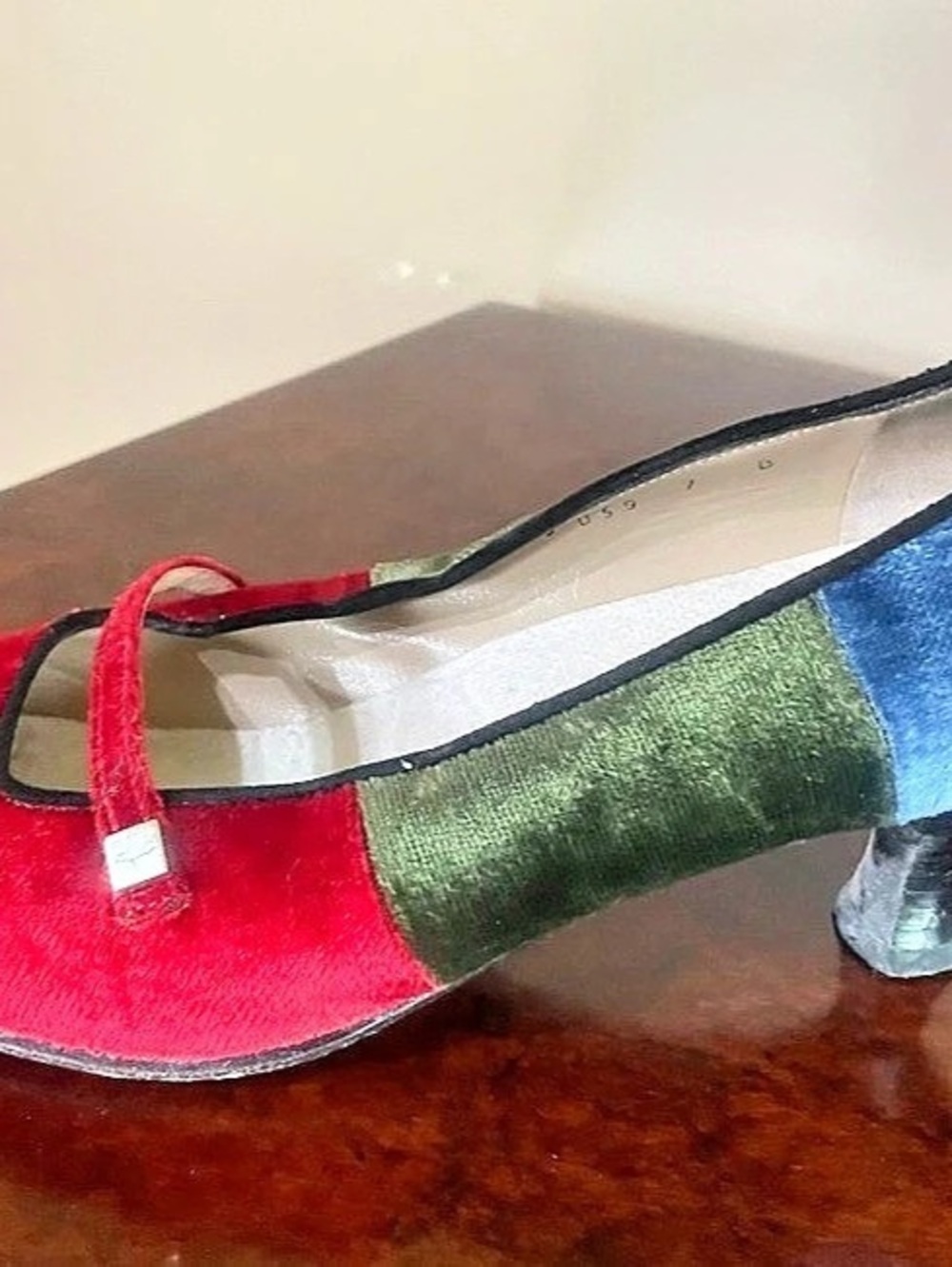Salvatore Ferragamo Colorblock Velvet Kitten Heel Pumps
